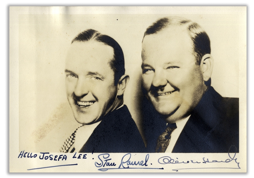 Laurel & Hardy Signed Photo -- Near Fine Condition